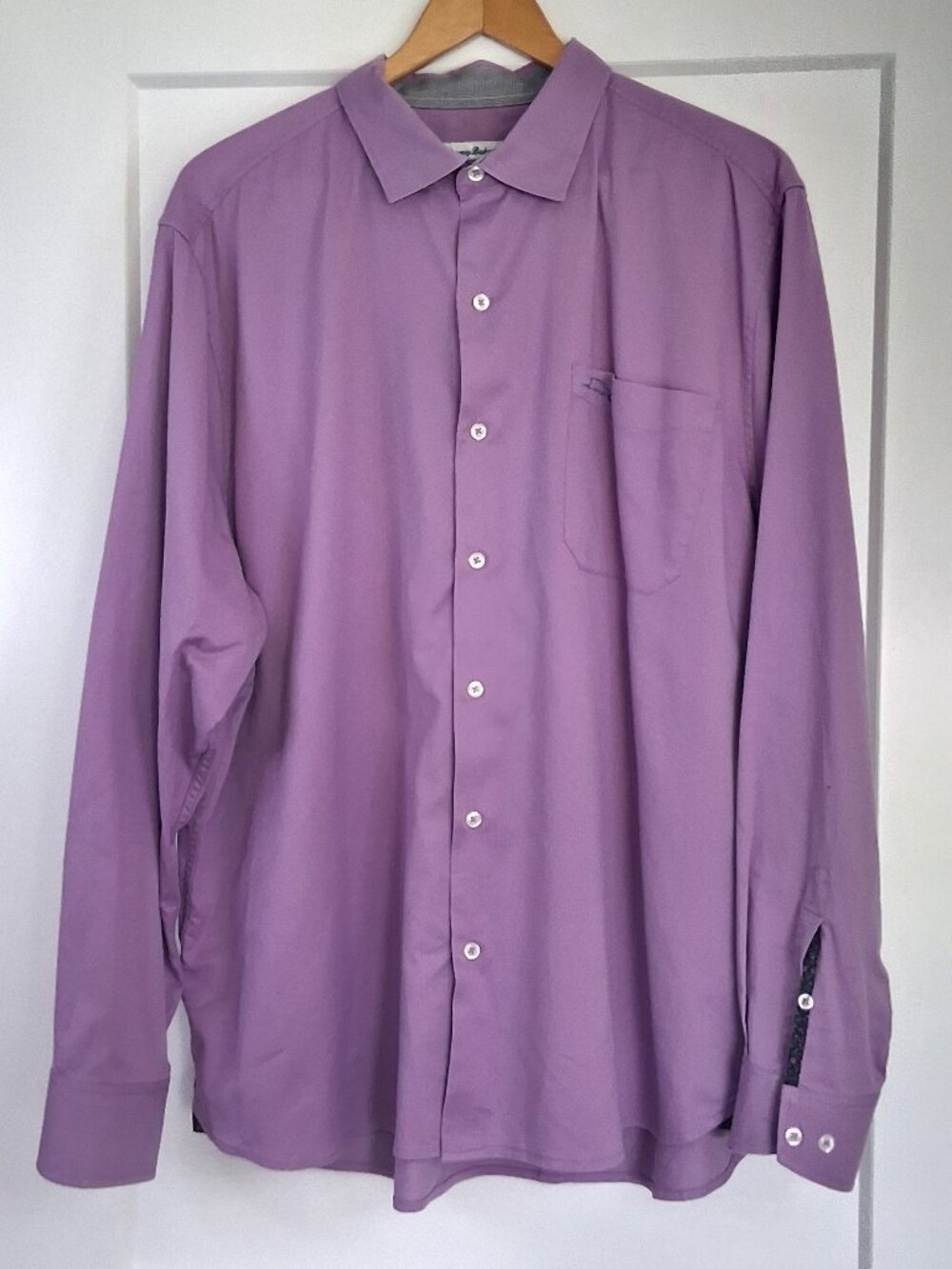 Tommy Bahama Oasis Twill Stretch Shirt Mens XL Purple Long Sleeve Button Up